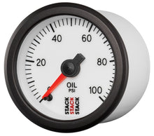 Load image into Gallery viewer, Autometer Stack 52mm 0-100 PSI 1/8in NPTF Male Pro Stepper Motor Oil Pressure Gauge - White