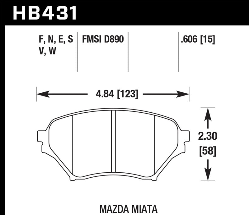 Hawk 04-05 Mazda Miata DTC-60 Motorsports Front Brake Pads - eliteracefab.com