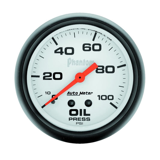 Autometer Phantom 66.7mm 0-100 PSI Mechanical Oil Pressure Gauge 5821
