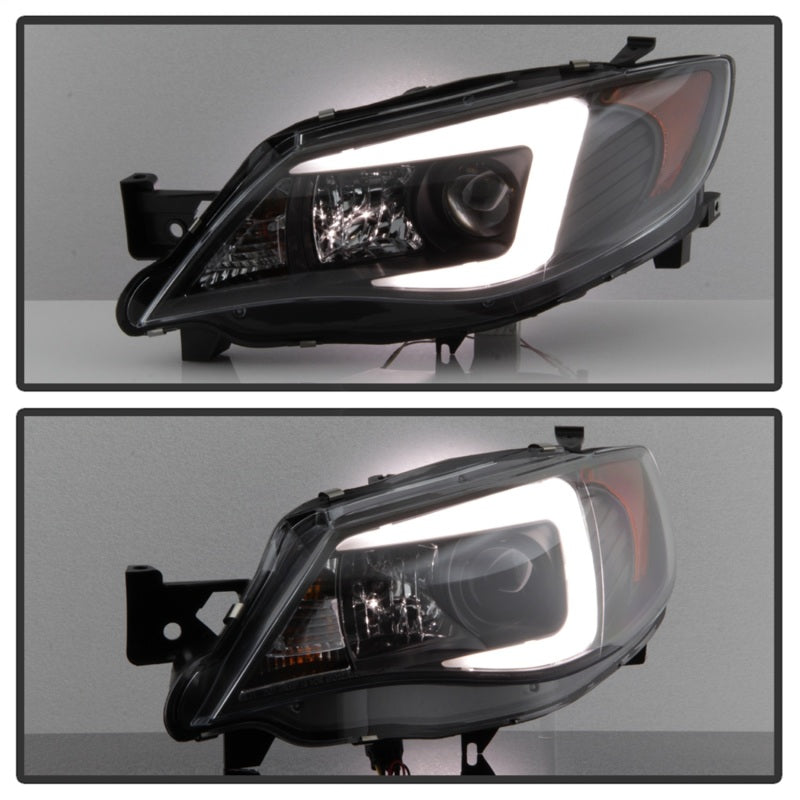 Spyder Subaru WRX 08-09 Projector Headlights - Halogen Model Only - Black PRO-YD-SWRX08-LBDRL-BK - eliteracefab.com