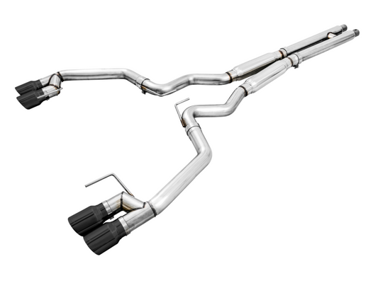 AWE Tuning 2018+ Ford Mustang GT (S550) Cat-back Exhaust - Track Edition (Quad Diamond Black Tips) AWE Tuning