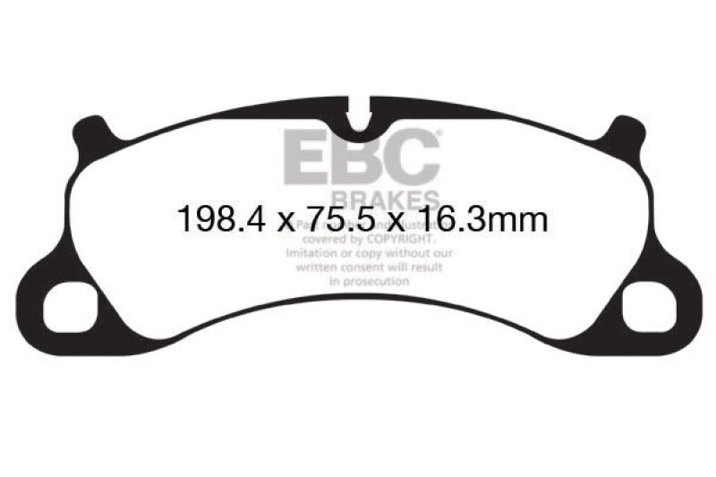 EBC 12-15 Porsche 911 (991) (Cast Iron Rotor only) 3.8 Carrera S Redstuff Front Brake Pads - eliteracefab.com