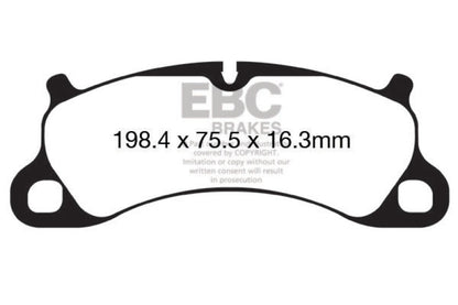 EBC 12-15 Porsche 911 (991) (Cast Iron Rotor only) 3.8 Carrera S Redstuff Front Brake Pads - eliteracefab.com