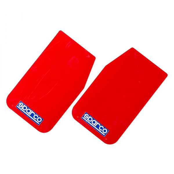 Sparco Mud Flap Pair Red - eliteracefab.com