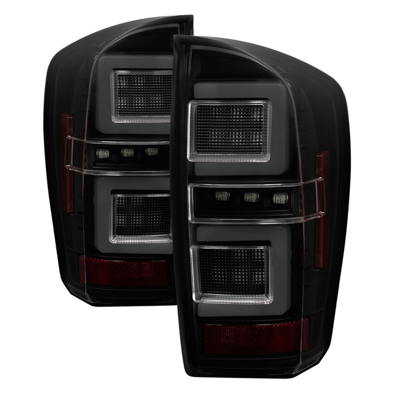 Spyder 16-17 Toyota Tacoma LED Tail Lights - Black Smoke (ALT-YD-TT16-LED-BSM) - eliteracefab.com