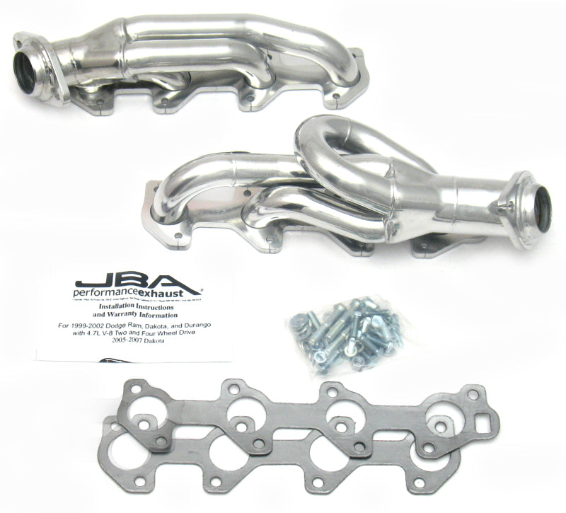 JBA 04-07 Doge Dakota 4.7L PowerTech 1-1/2in Primary Silver Ctd Cat4Ward Header JBA