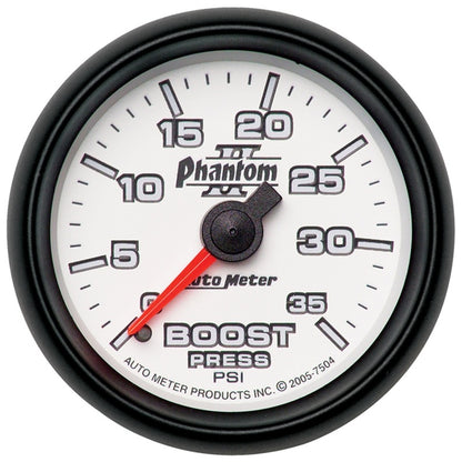 Autometer Phantom II 52.4mm Mechanical 0-35 PSI Boost Gauge 7504