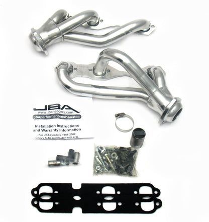 JBA 88-95 & 02-03 GM S-Truck 4.3L V6 4WD 1-1/2in Primary Silver Ctd Cat4Ward Header JBA