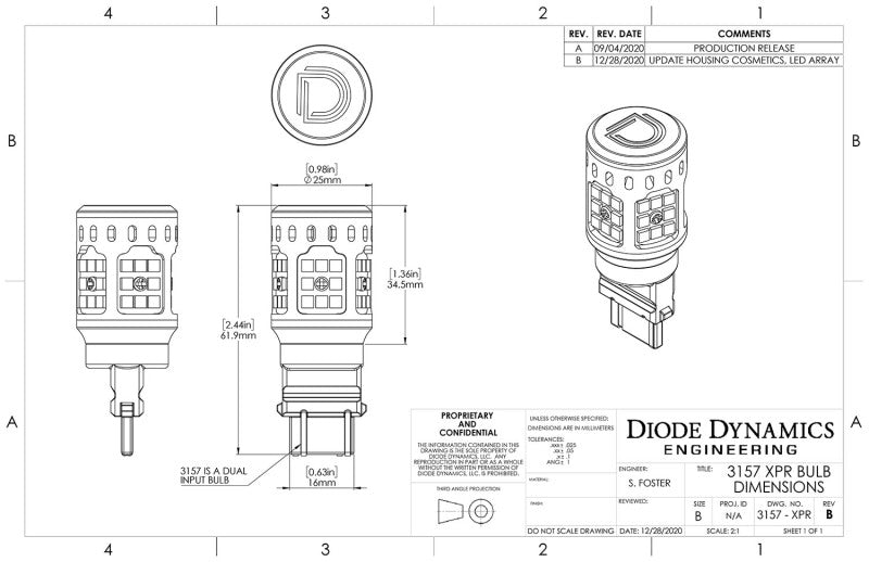 Diode Dynamics 3157 XPR LED Bulb - Cool - White (Single)