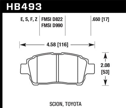 Hawk 04-07 xA/xB / 2000 MR2 Spyder D990 HPS Street Front Brake Pads - eliteracefab.com