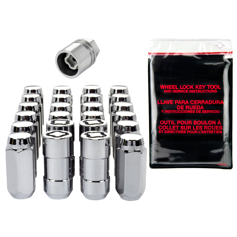 McGard 6 Lug Hex Install Kit w/Locks (Cone Seat Nut) M14X1.5 / 22mm Hex / 1.945in. Length - Chrome - eliteracefab.com