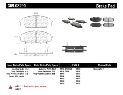 StopTech Performance 00-09 S2000/06+ Civic Si/02-06 RSX-S (non base) Front Brake Pads - eliteracefab.com