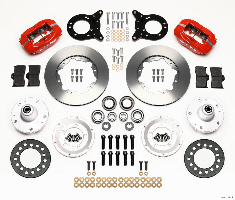 Wilwood Forged Dynalite Front Kit 11.00in Red 1965-1969 Mustang Disc & Drum Spindle Wilwood