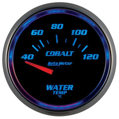 AutoMeter GAUGE; WATER TEMP; 2 1/16in.; 40-120deg.C; ELECTRIC; COBALT - eliteracefab.com