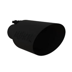 MBRP Universal Dual Wall Angle Rolled End Tip 4-1/2in OD / 2-1/2in Inlet / 11in Length - Black - eliteracefab.com