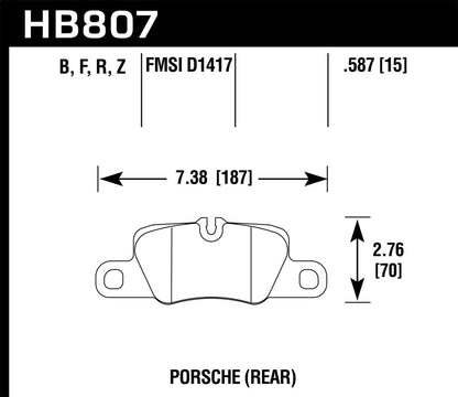 Hawk Performance HP+ Rear Brake Pads - HB807N.587 Hawk Performance