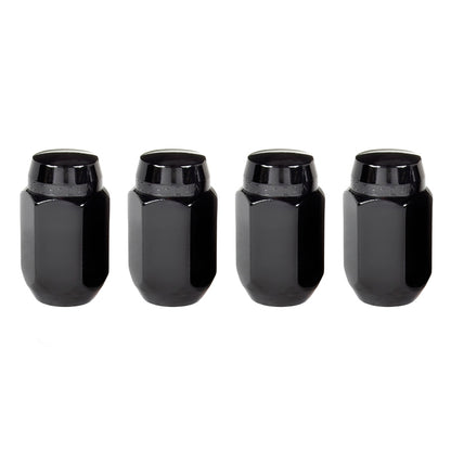 McGard Hex Lug Nut (Cone Seat) M14X1.5 / 22mm Hex / 1.635in. Length (4-Pack) - Black - eliteracefab.com