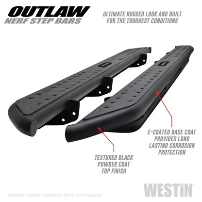 Westin 09-18 Dodge RAM 1500 Crew Cab Outlaw Nerf Step Bars - eliteracefab.com