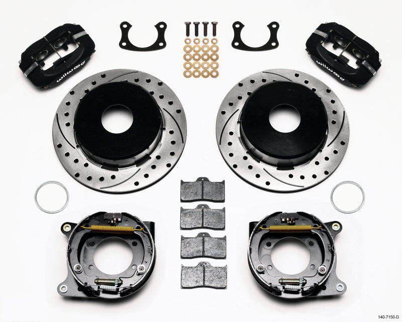 Wilwood Forged Dynalite P/S Park Brake Kit Drilled Big Ford New 2.50in Offset Currie Blank Wilwood