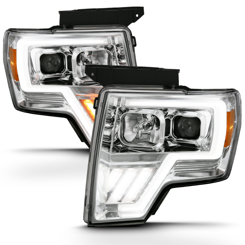 ANZO 2009-2013 Ford F-150 Projector Light Bar G4 Switchback H.L. Chrome Amber - eliteracefab.com