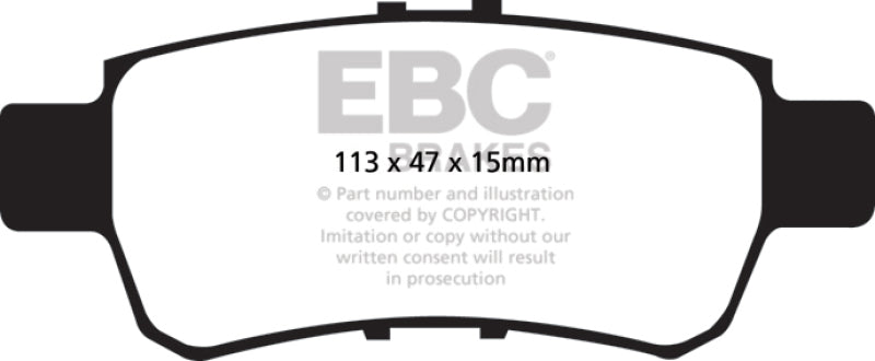 EBC 05-10 Honda Odyssey 3.5 Greenstuff Rear Brake Pads (For 11.7in. Rotors) - eliteracefab.com