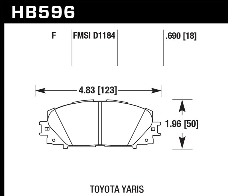 Hawk 07-16 Toyota Yaris HPS 5.0 Front Brake Pads - eliteracefab.com