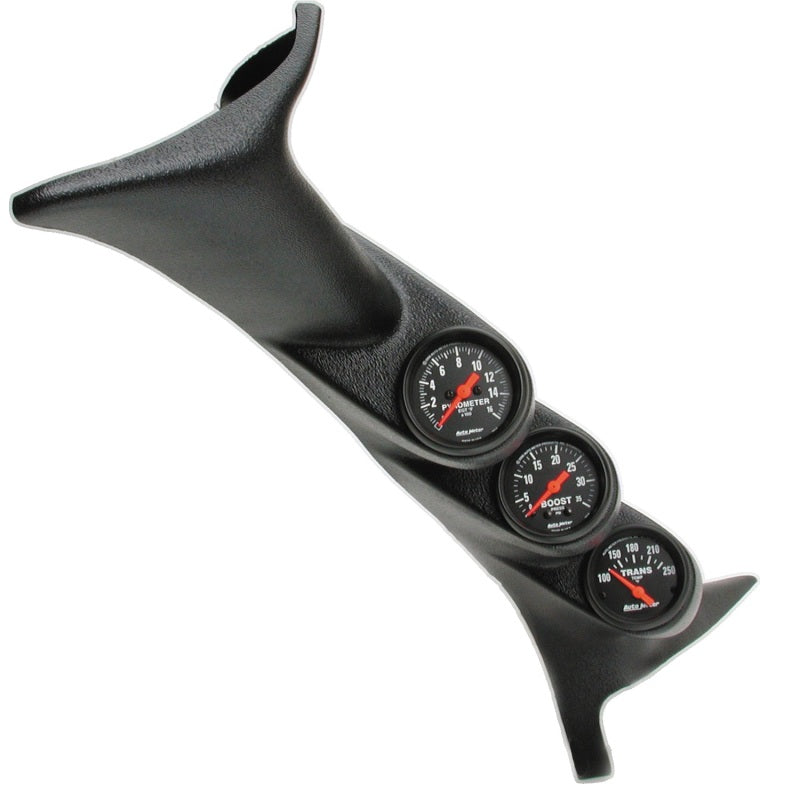 Autometer 99-06 Ford Powerstroke/SD Black Triple Pillar Z-Series Gauge Kit 7072