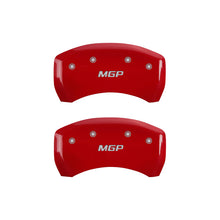 Load image into Gallery viewer, MGP 4 Caliper Covers Engraved Front &amp; Rear MGP Red Finish Silver Characters 2017 Cadillac CT6