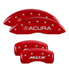 Load image into Gallery viewer, MGP 4 Caliper Covers Front Acura Rear MDX Red Finish Silver Characters - eliteracefab.com