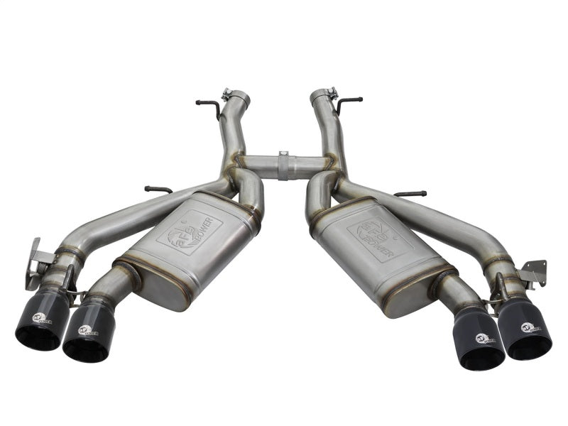 aFe MACHForce XP 3in 304 SS Axle-Back Exhaust Dual Exhaust (NPP) w/ Black Tips 16-17 Camaro SS V8 aFe