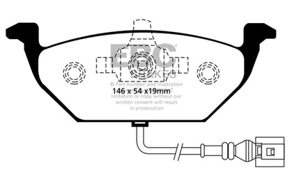 EBC 00-05 Volkswagen Beetle 2.0 Yellowstuff Front Brake Pads - eliteracefab.com