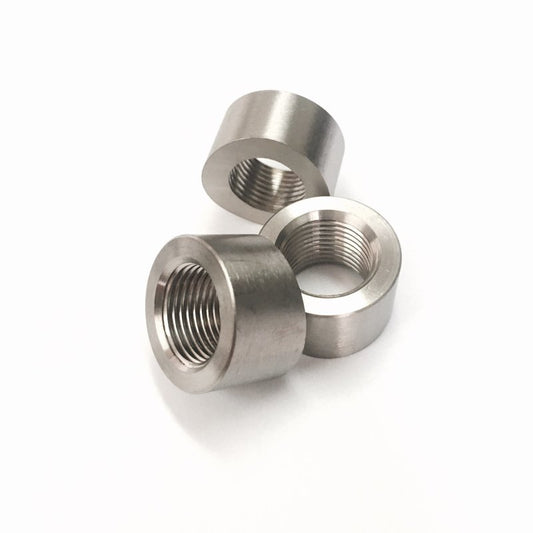 Ticon Industries 3/8in NPT Titanium Sensor Bung 1.5in to 5in Tubing - Coped End - eliteracefab.com