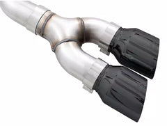 AWE 0FG 21+ Ford F150 Dual Side Exit Cat-Back Exhaust - 4.5in Diamond Black Tips - eliteracefab.com