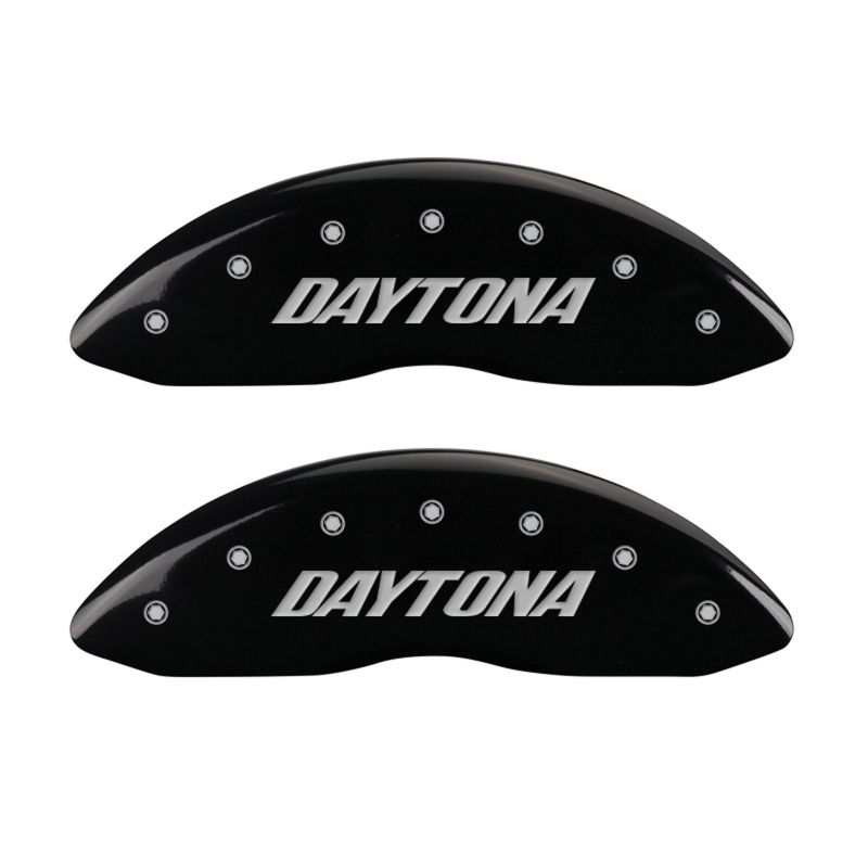 MGP 4 Caliper Covers Engraved Front & Rear Daytona Black finish silver ch MGP