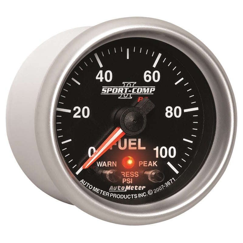 Autometer Sport-Comp II 52mm 0-100 PSI Fuel Pressure Gauge 3671