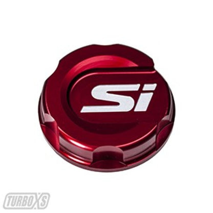 TURBOXS ALUMINUM OIL CAP RED HONDA CIVIC/SI; 2017-2018 - eliteracefab.com