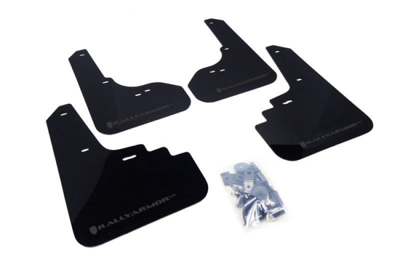 Rally Armor UR Mudflaps Black Urethane Grey Logo 2005-2009 Legacy / 2005-2009 Outback / 2005-2009 LGT - eliteracefab.com