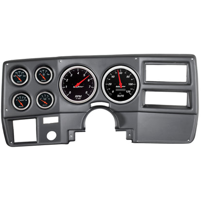 Autometer Designer Black 73-83 Chevy Truck / Suburban Dash Kit 6pc Tach/ MPH/ Fuel/ Oil/ WTMP/ Volt 7027-DB