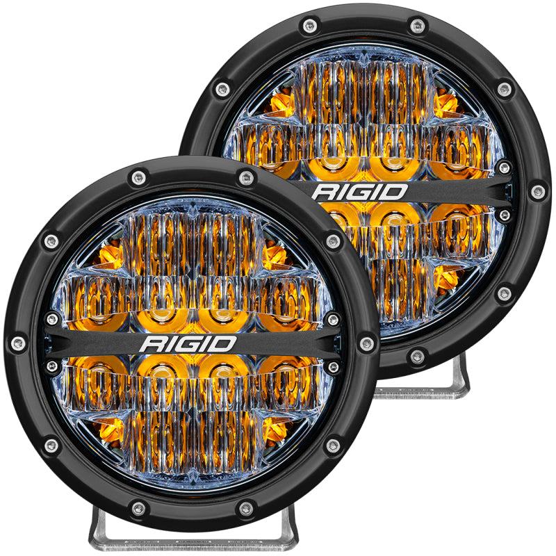 Rigid Industries 360-Series 6in LED Off-Road Drive Beam - Amber Backlight (Pair) - eliteracefab.com