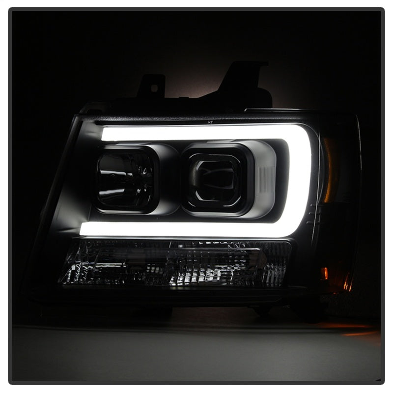 Spyder 07-14 Chevy Suburban/1500/2500/Tahoe V2 Projector Headlights Blk PRO-YD-CSUB07V2-DRL-BK - eliteracefab.com