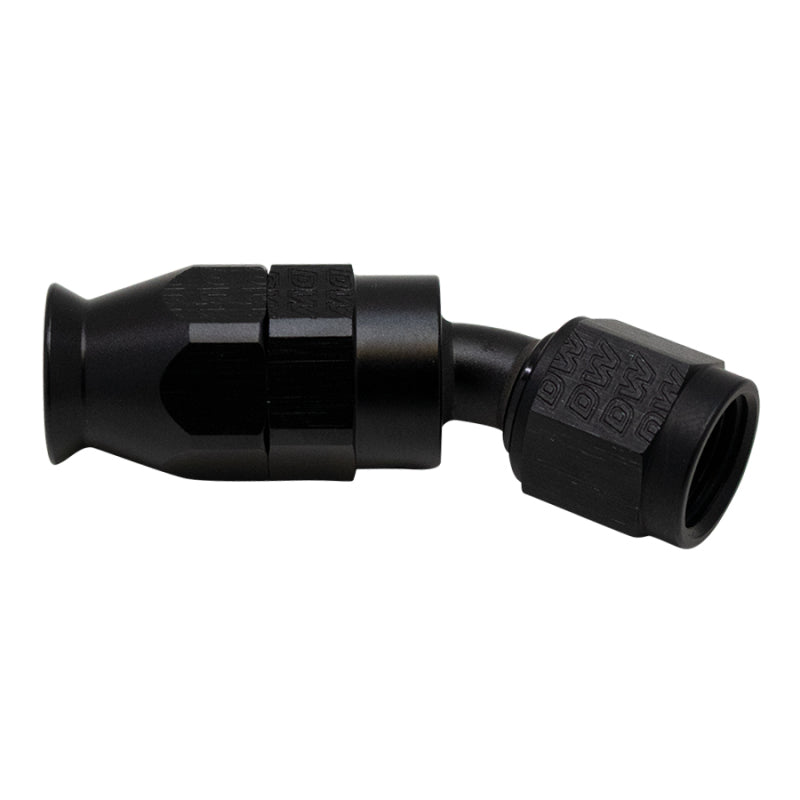 DeatschWerks 6 AN Female Flare Swivel 30-Degree Hose End PTFE - Anodized Matte Black