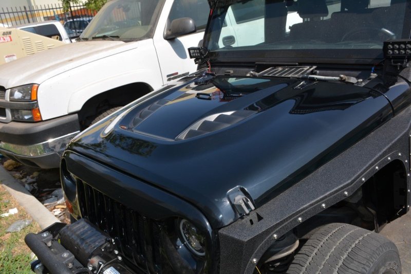 DV8 Offroad 07-18 Jeep Wrangler JK Rubicon 10th Anniversary Replica Hood - eliteracefab.com