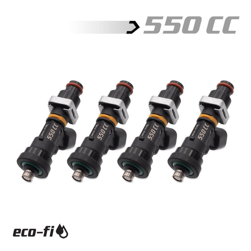 BLOX Racing Eco-Fi Street Injectors 550cc/min w/1/2in Adapter Honda B/D/H Series (Set of 4) - eliteracefab.com