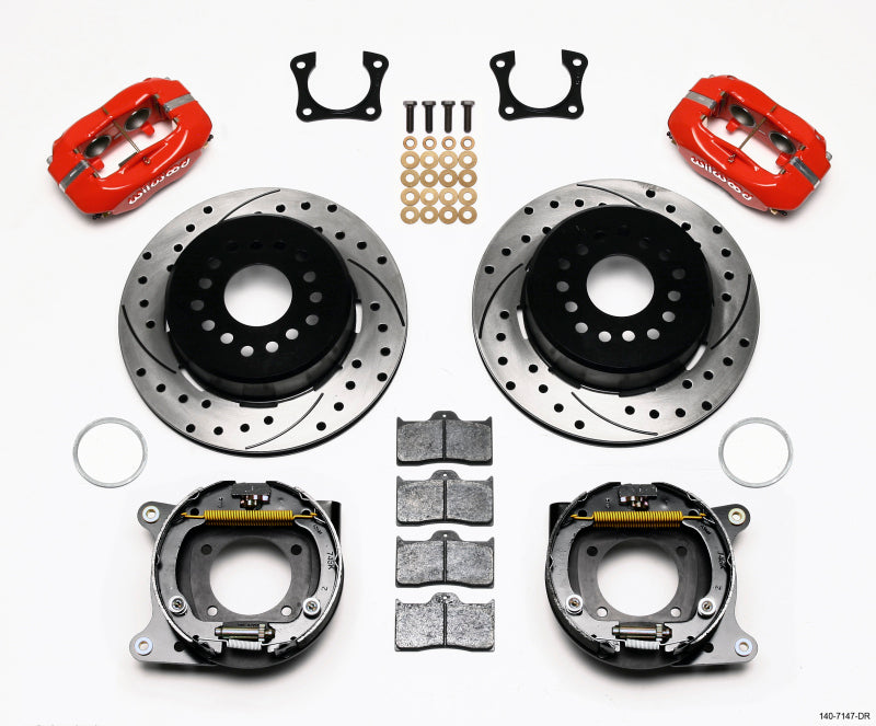 Wilwood Forged Dynalite P/S Park Brake Kit Drilled Red 58-64 Olds/Pontiac Ends Wilwood