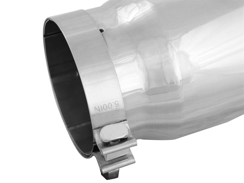 aFe Universal Bolt On Exhaust Tip Polished 5in Inlet x 6in Outlet x 12in Long aFe