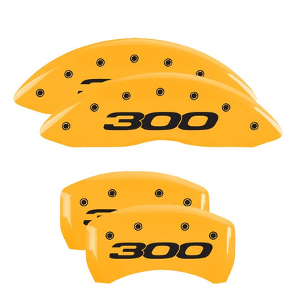 MGP 4 Caliper Covers Engraved Front & Rear MGP Yellow Finish Black Char 2008 Chrysler Aspen MGP