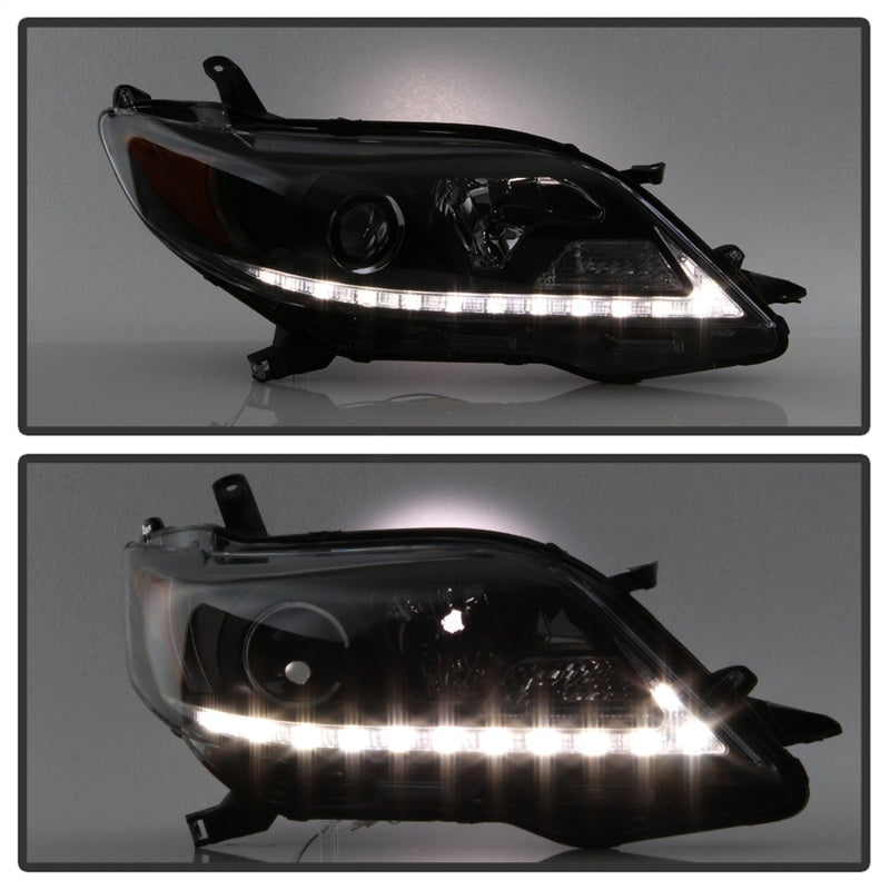 Spyder Toyota Sienna 2011-2014 Projector Headlights - DRL LED - Black PRO-YD-TSEN11-DRL-BK - eliteracefab.com