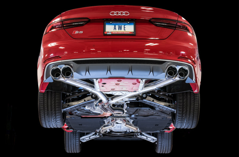 AWE Tuning Audi B9 S5 Sportback Track Edition Exhaust - Non-Resonated (Silver 102mm Tips) AWE Tuning