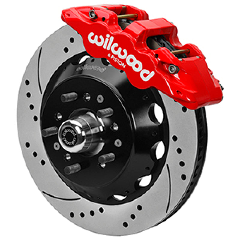 Wilwood Forged 6 Piston Red Superlite Caliper, GT 72 Vane Vented Spec37 D&S Rotor - 14x1.25 Wilwood