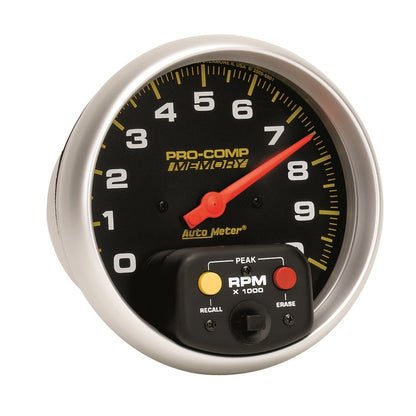 Autometer Pro-Comp 5 inch 10K RPM with Peak Memory  In-Dash Tachometer 6801